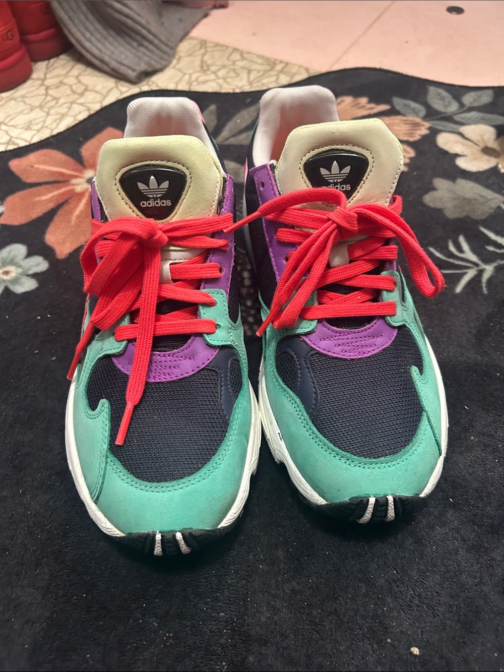 adidas Teal, Purple & Red Retro Runner Sneakers